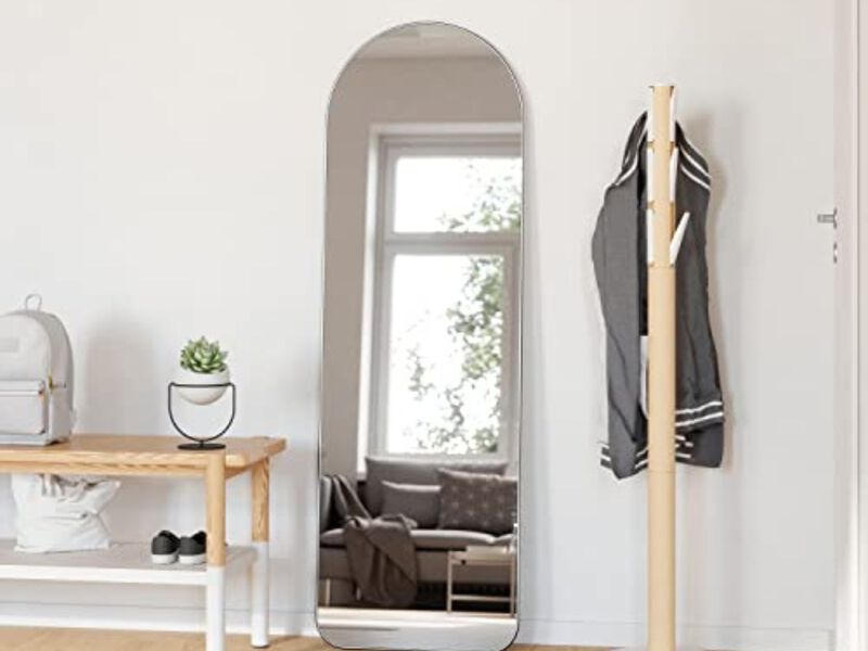 Hubba Pebble Arched 20 x 62 Mirror Metallic Titanium