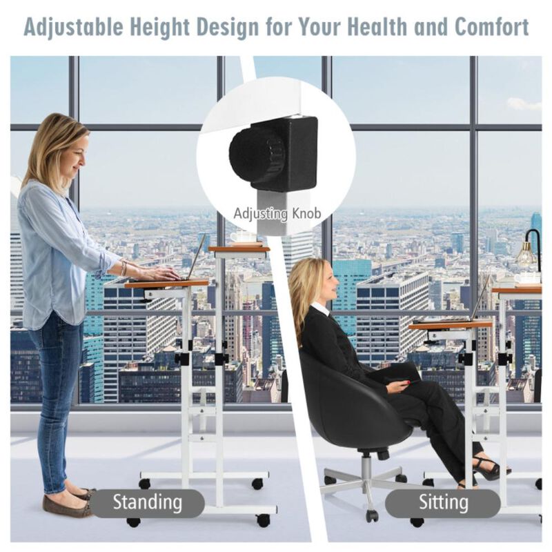 Hivvago 2 in 1 Height Adjustable Sit Standing Computer Desk