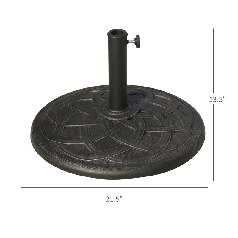 Ornate Parasol Anchor: 22" Round 42lb Bronze Resin Base for Garden Umbrellas