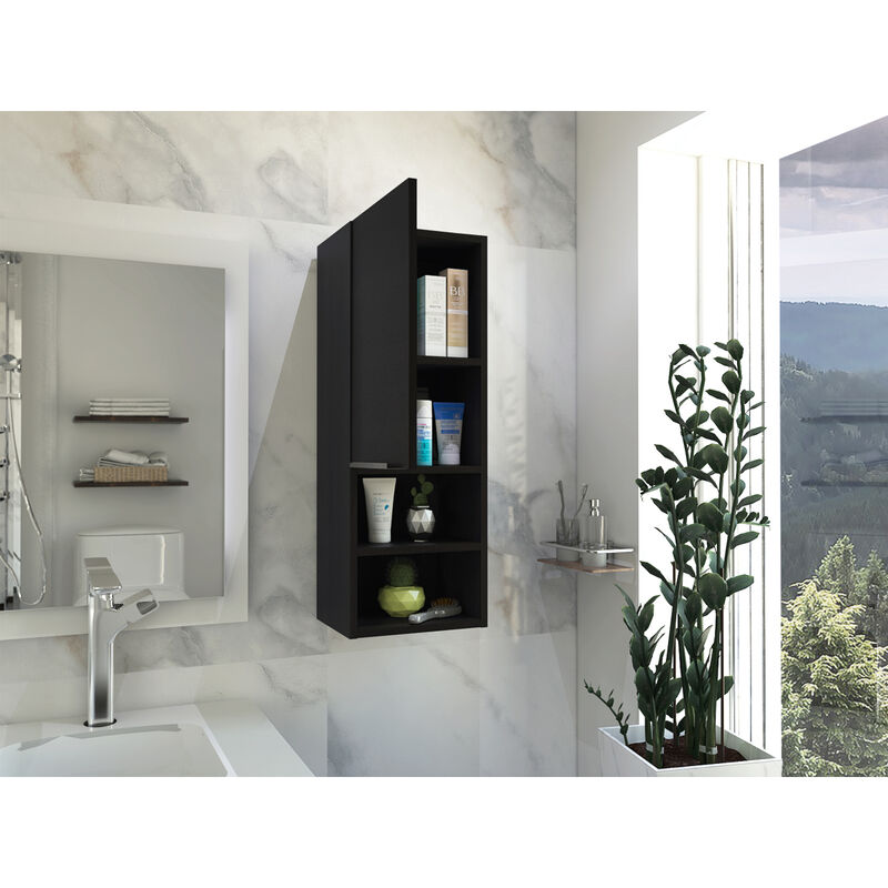 Kingston Rectangle 2-Shelf Medicine Cabinet Black Wengue