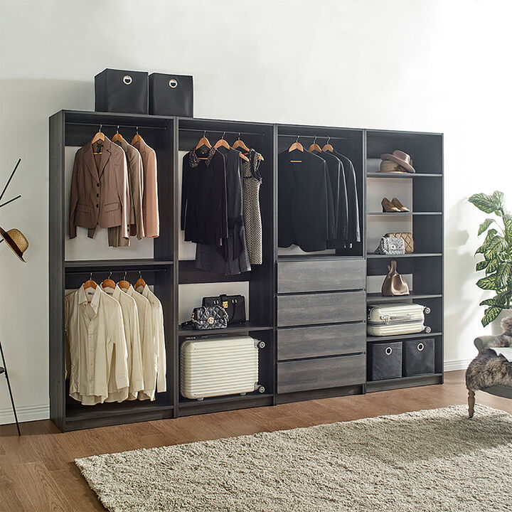 Prosper Gray Freestanding Walk in Wood Closet System