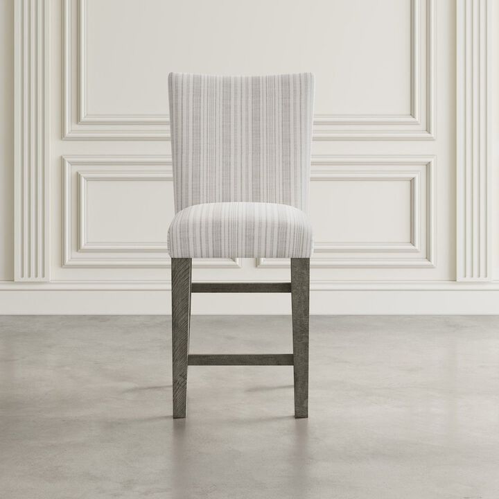 Jofran Rustic Solid Wood Parsons Striped Upholstery Counter Stool (Set of 2)