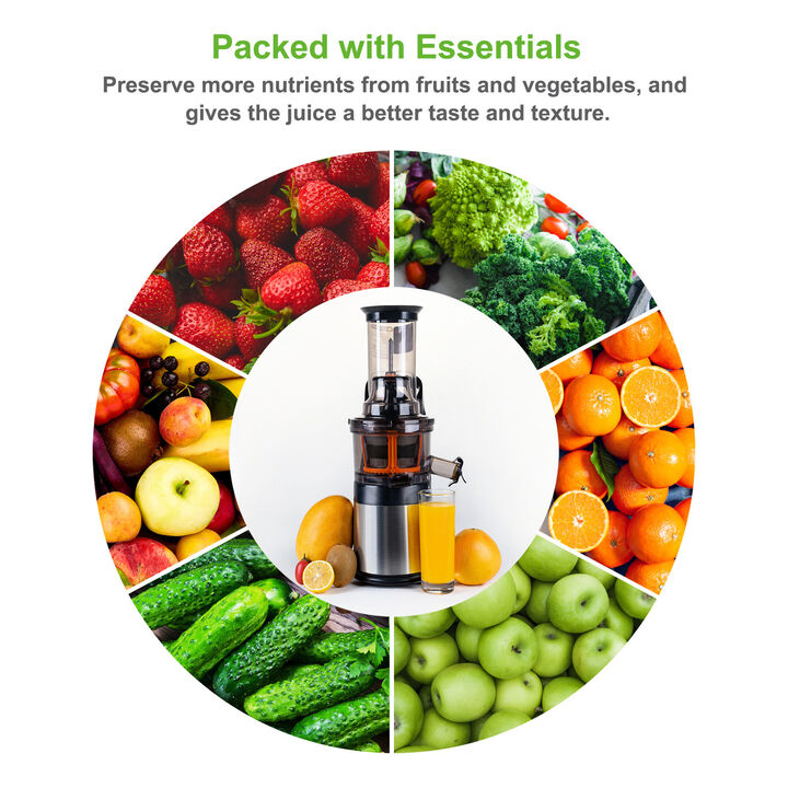 VENTRAY Cold Press Juicer, Masticating Juicer, Compact Slow Press Juice Extractor