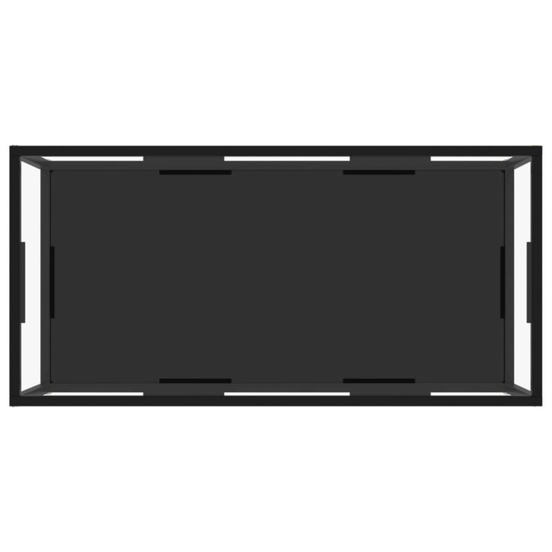vidaXL Tea Table Transparent and Black 39.4"x19.7"x13.8" Tempered Glass