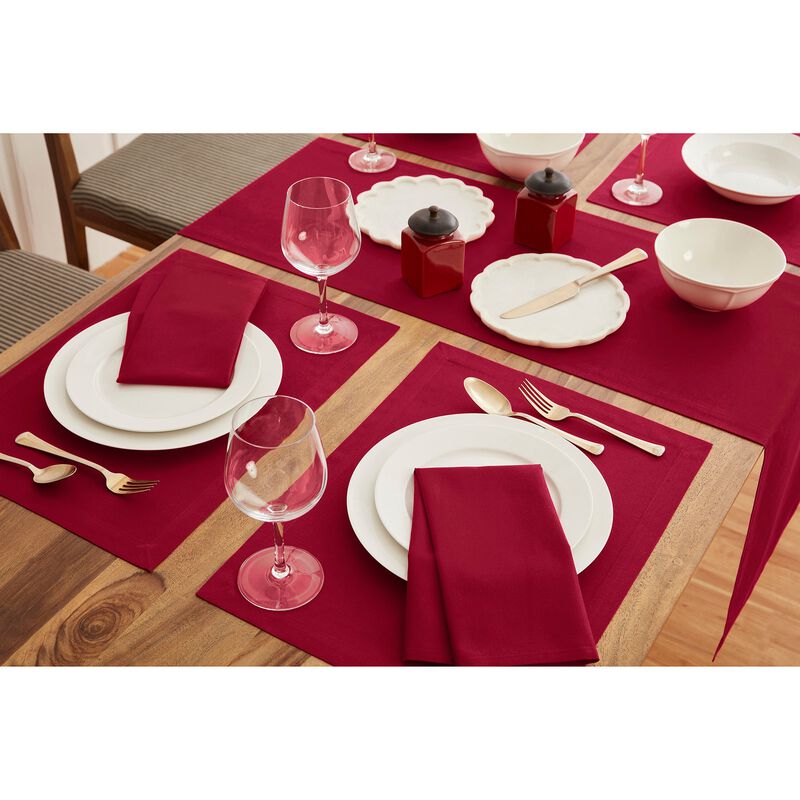 Solino Home Cotton Linen Plain Table Runner | Dru