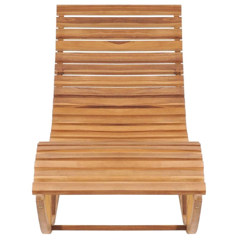 vidaXL Rocking Sun Lounger with Cushion Solid Teak Wood