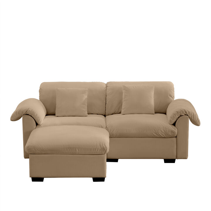 Merax Loveseat Sofa with Storage Reversible Ottoman