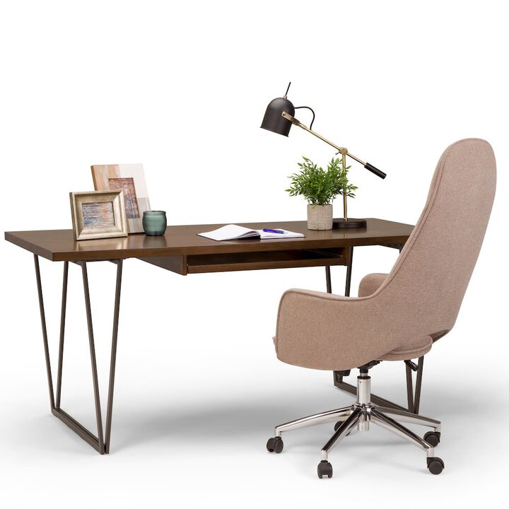 Simpli Home Ryder Solid Wood Desk In Natural Aged Brown