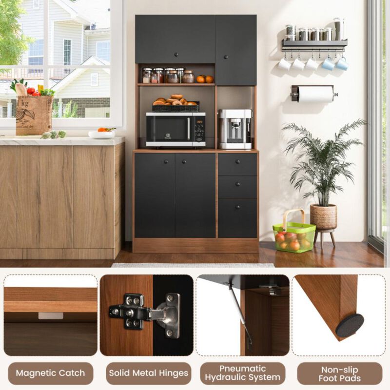 Hivvago 71 Inch Kitchen Pantry with 3 Storage Cabinet and 3 Deep Drawers