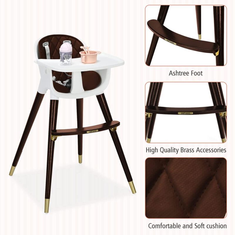 Hivvago 3-In-1 Adjustable Baby High Chair with Soft Seat Cushion for Toddlers