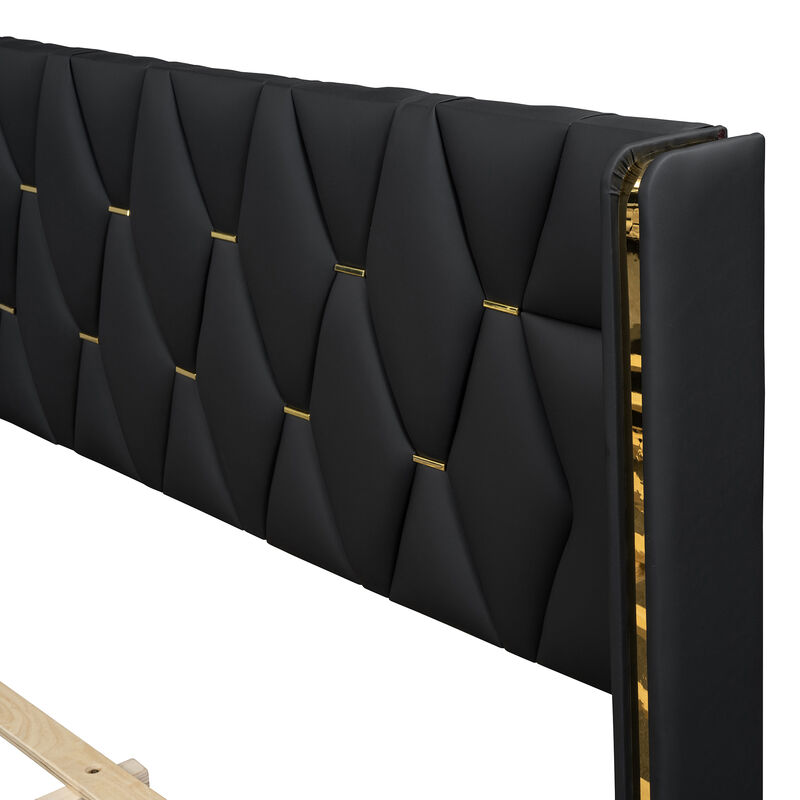 Merax Light Luxurious PU Platform Bed