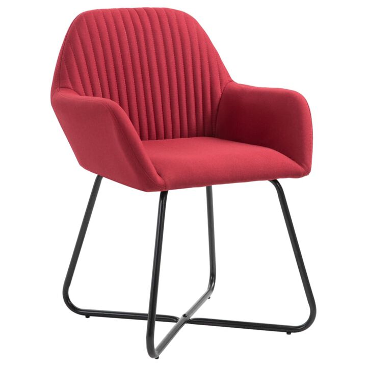 vidaXL Dining Chairs 4 pcs Wine Red Fabric