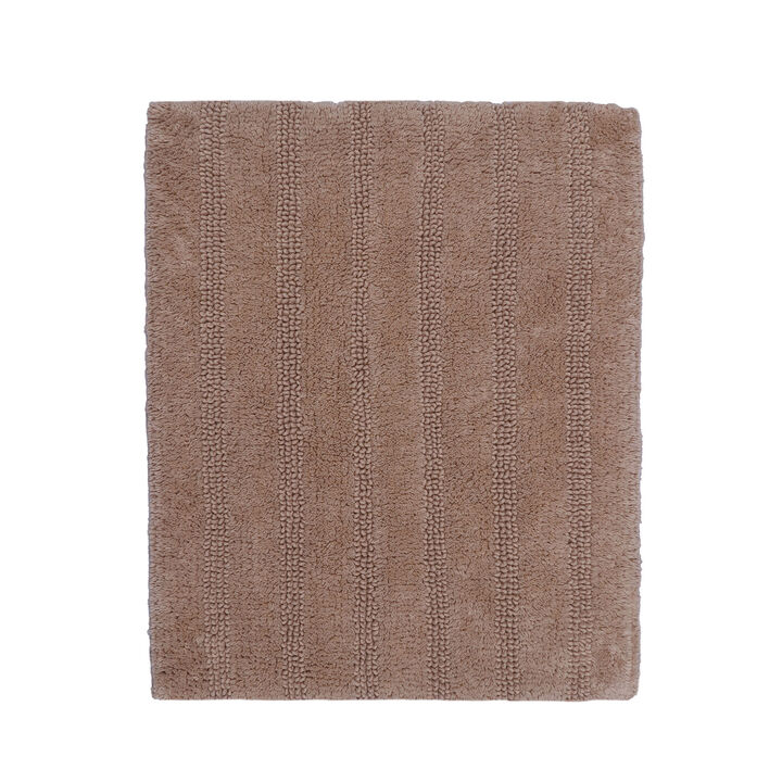 Lavish Striped Soft Plush Cotton Bath Rug 22" X 60" Natural by KnightsBridge