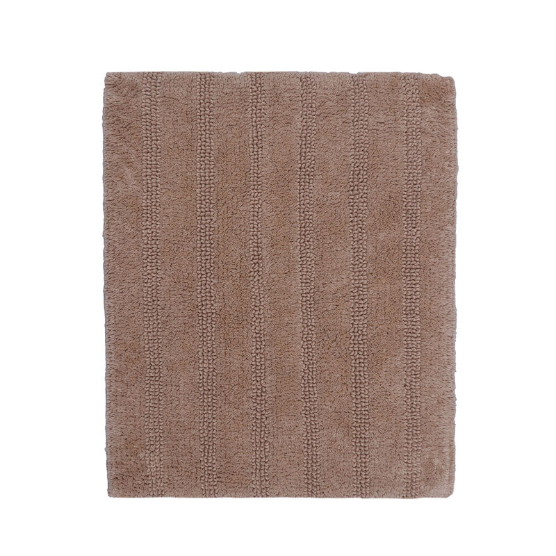 Lavish Striped Soft Plush Cotton Bath Rug 22" X 60" Natural by KnightsBridge