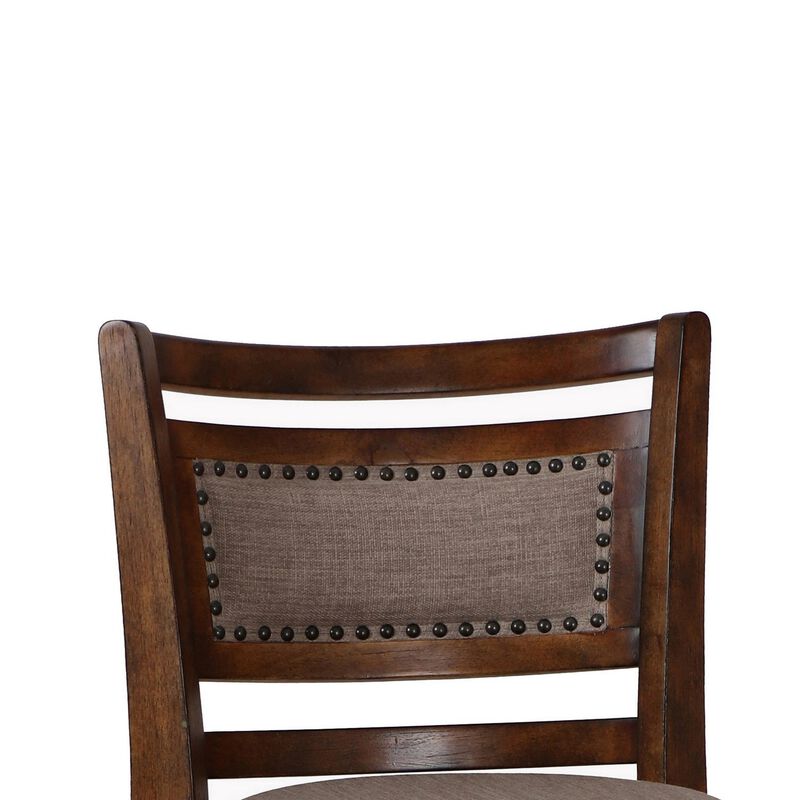 Curved Swivel Counter Stool with Fabric Padded Seating