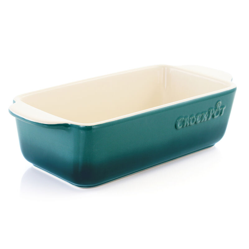 Crock Pot Artisan 1.25 Quart Rectangular Stoneware Bake Pan in Gradient Teal