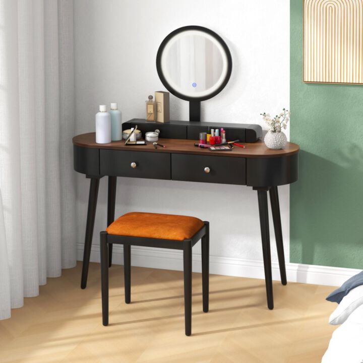Hivvago Makeup Vanity Table Set with LED Mirror and 3 Spacious Drawers
