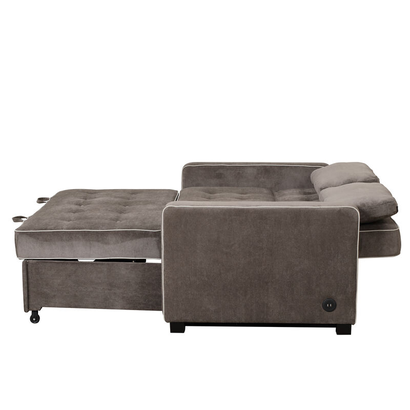 Merax Pull Out Sleeper Sofa Bed with Dual USB Charging Port
