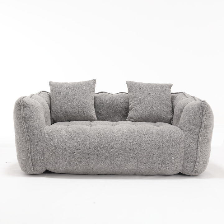 Merax Chenille Lazy Bean Bag Loveseat for Living Room