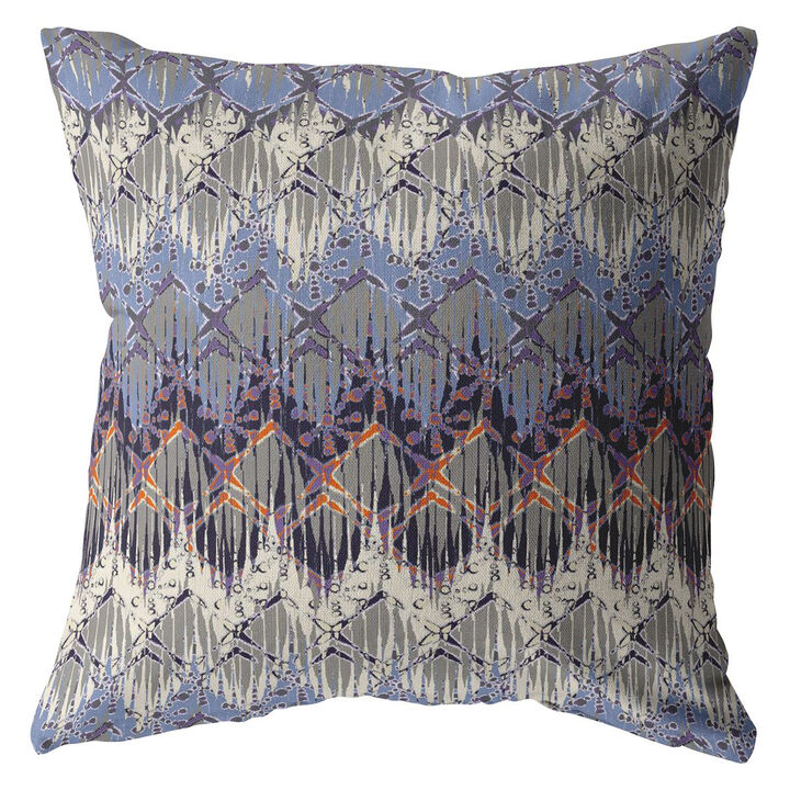 Hivvago 18"Blue Gray Hatch Zippered Suede Throw Pillow