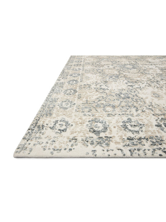 Lindsay LIS03 Antique White/Aqua 18" x 18" Sample Rug