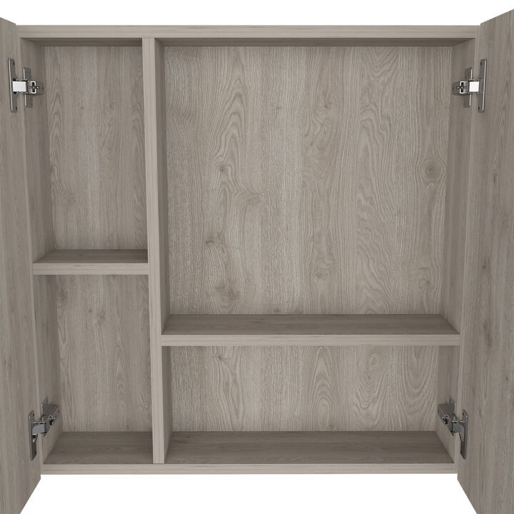 DEPOT E-SHOP Harbor Medicine Double Door Cabinet,Four Interior Shelves, Black