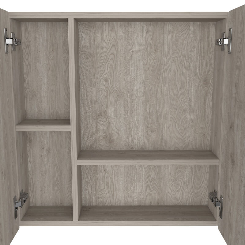 DEPOT E-SHOP Harbor Medicine Double Door Cabinet,Four Interior Shelves, Black