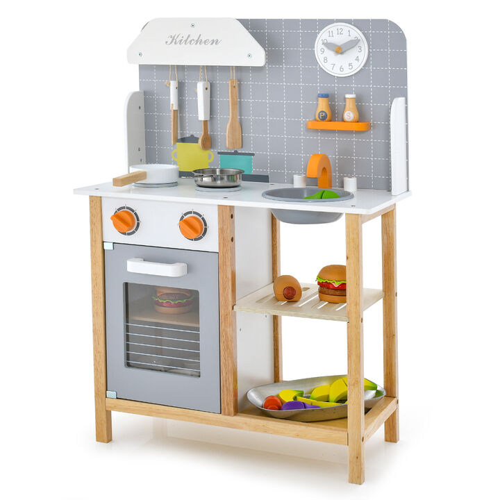 Toddler Pretend Kitchen Set with Cookware Accessories Fun Toy for Boys and Girls