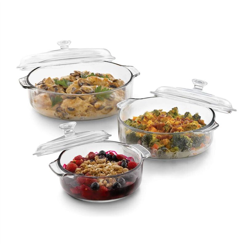 Hivvago 6-Piece Glass Bakeware Casserole Baking Dish Set - Dishwasher and Oven Safe