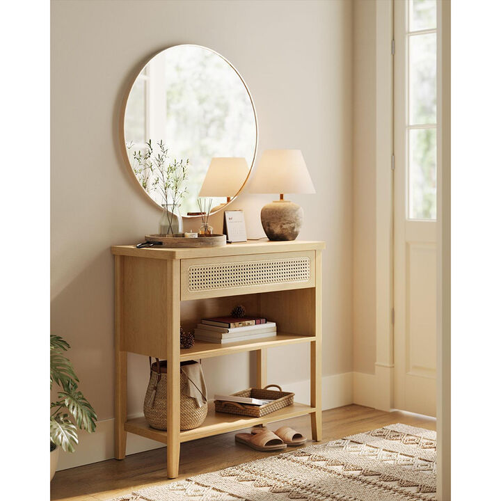 Console Table with Built-In Power Outlets – Modern Entryway Charging Station