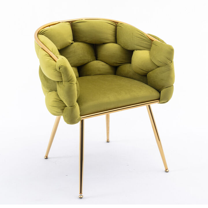 Olive Green Velvet Leisure Sofa Chair