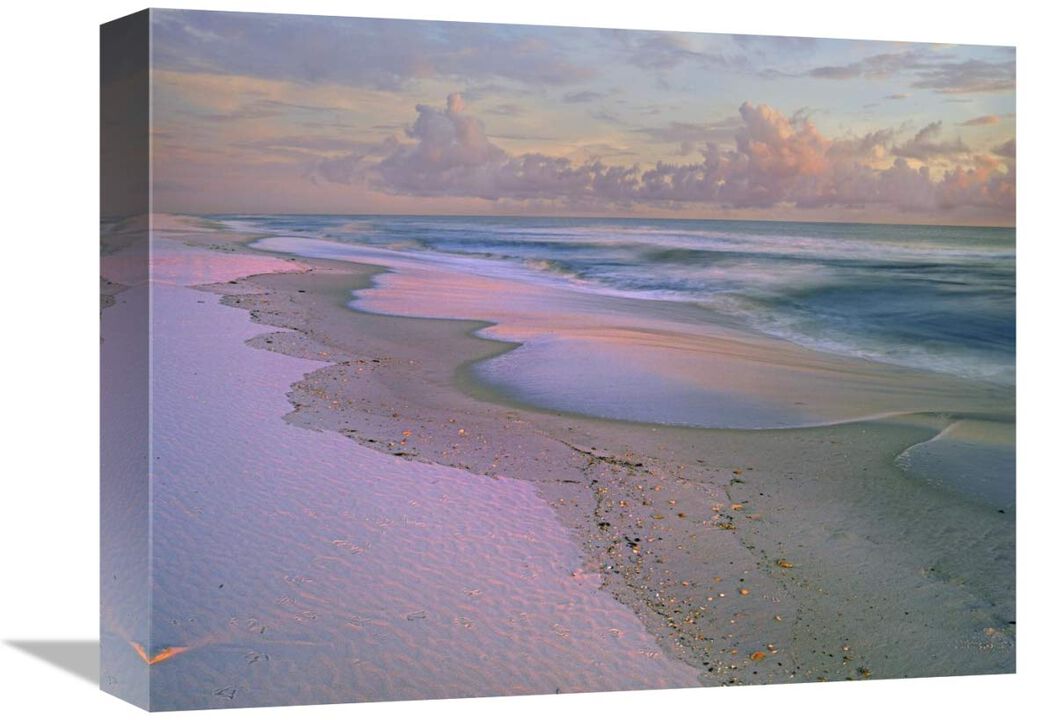 Beach at sunrise, Gulf Islands National Seashore, Florida-Canvas Art-16x12