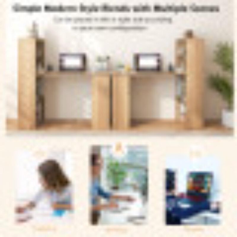 Hivvago Computer Desk Writing Workstation Office with 6-Tier Storage Shelves