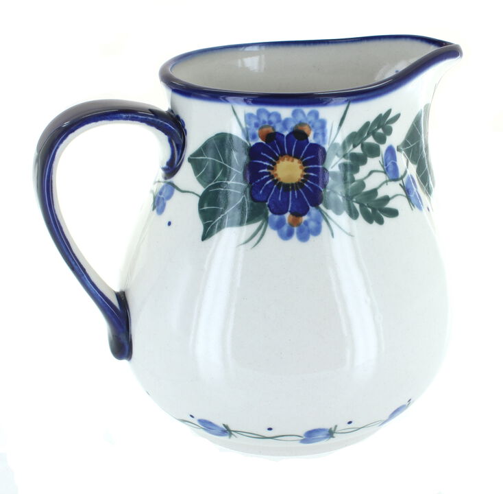 Blue Rose Polish Pottery Primrose Pitcher