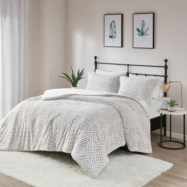 Gracie Mills Cornelia Brushed Fur Duvet Cover Set