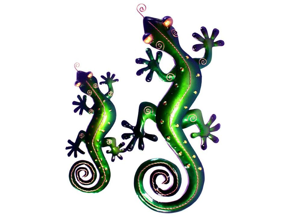 D-ART COLLECTION, INC Iron Green Gecko Wall Dcor Medium