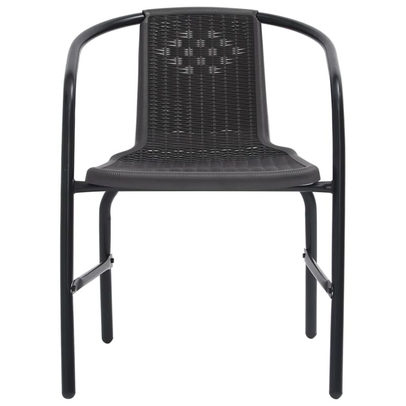 vidaXL Garden Chairs 6 pcs Plastic Rattan and Steel 242.5 lb