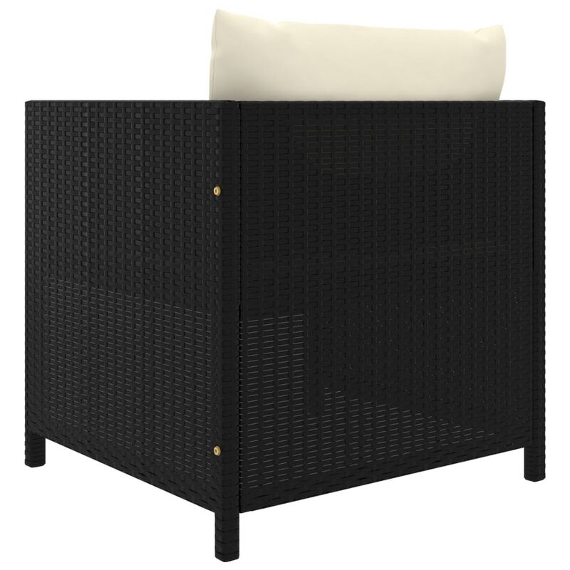 Outdoor Accent Chair, Smooth Textured, Armed Design, Gray Poly Rattan - Benzara