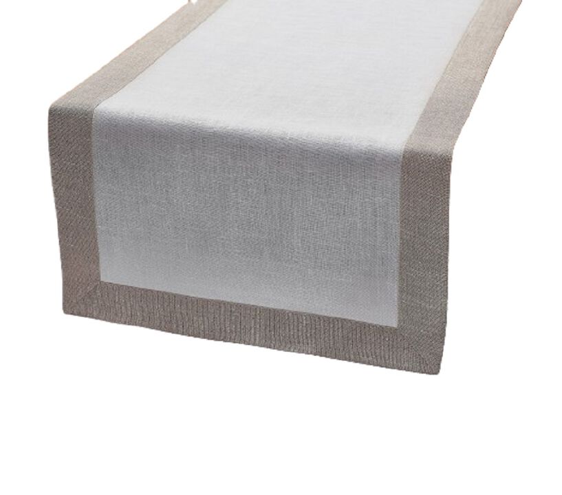 Solino Home 100% Pure Linen Table Runner | Festive Edge for Thanksgiving, Christmas