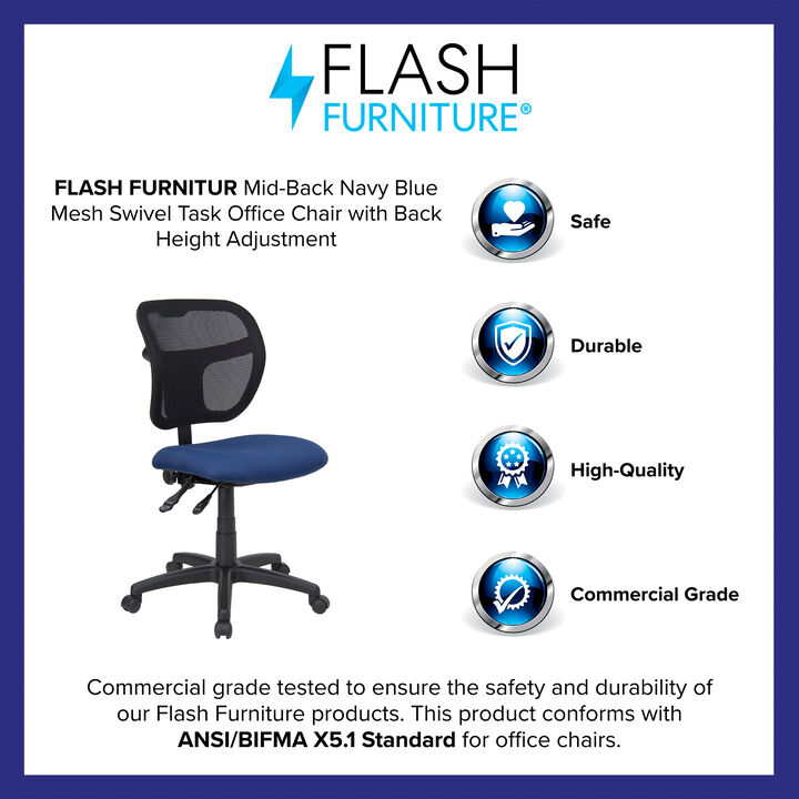 Pellen Mid-Back Mesh Swivel Task Office Chair with Back Height Adjustment
