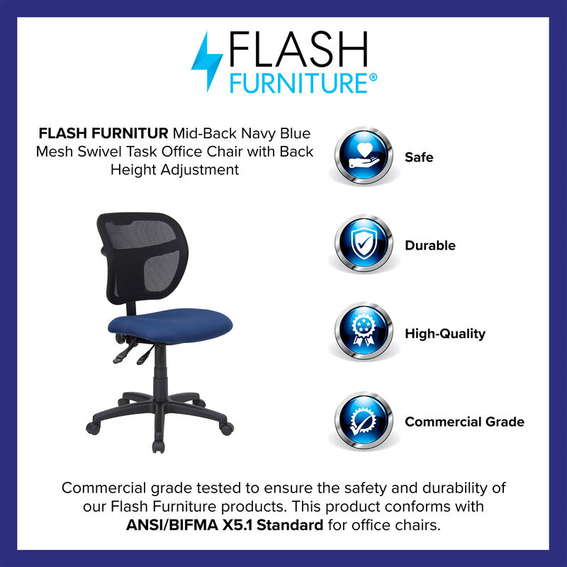 Pellen Mid-Back Mesh Swivel Task Office Chair with Back Height Adjustment