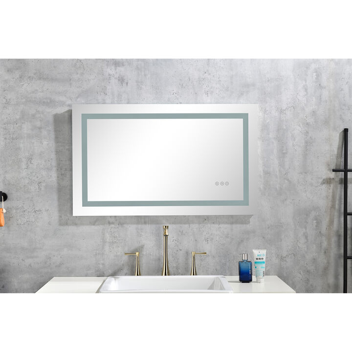 LED Bathroom Mirror with Frontlit and Backlit Wall-Mounted Vanity Mirror with Smart Touch Controls for Modern Bathrooms