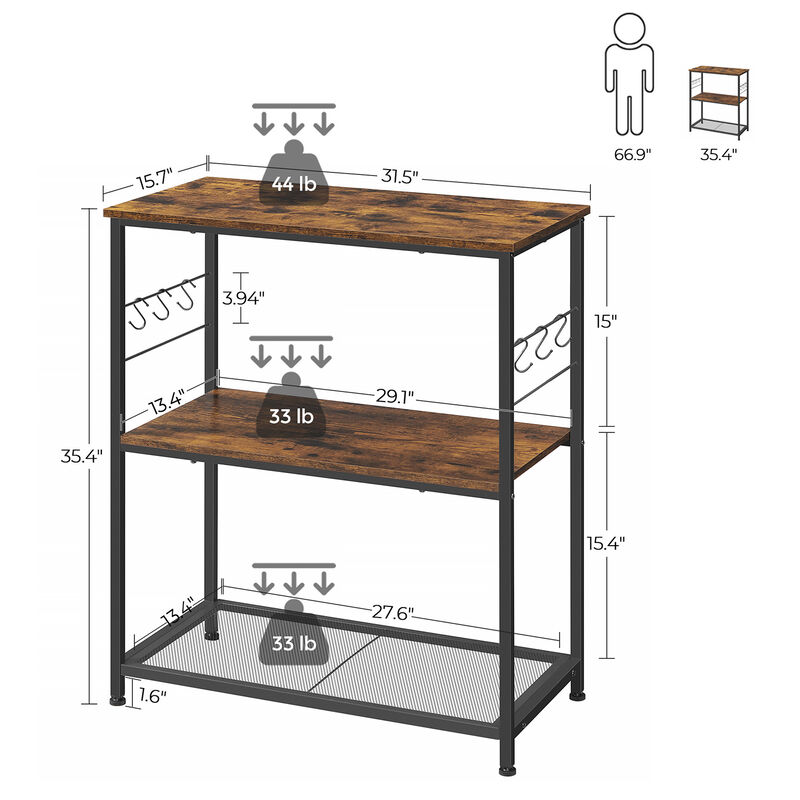 Versatile Metal Baker’s Rack for Kitchen Storage and Organization
