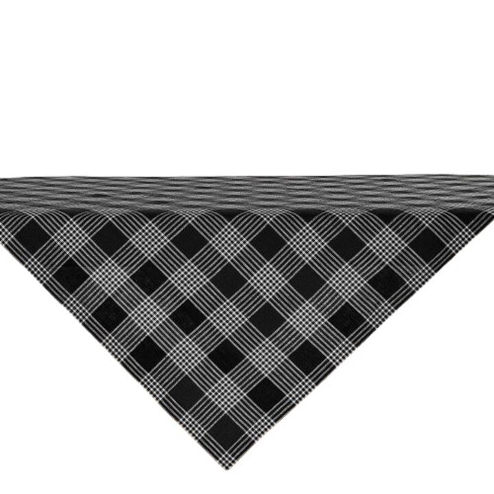 Solino Home 100% Pure Linen Table Throw 52 x 52 Inch | Glen Check for Thanksgiving, Christmas