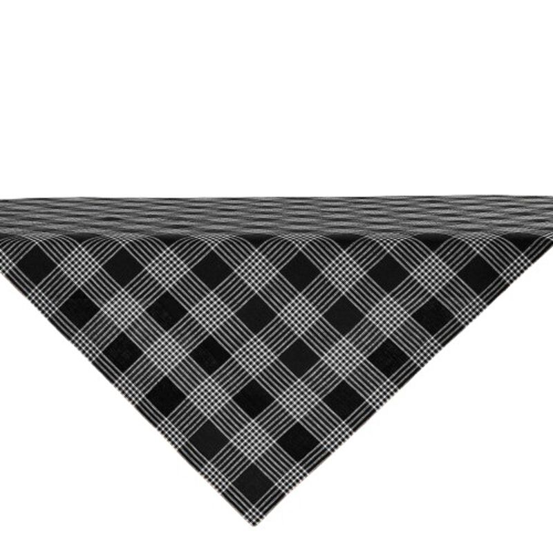 Solino Home 100% Pure Linen Table Throw 52 x 52 Inch | Glen Check for Thanksgiving, Christmas
