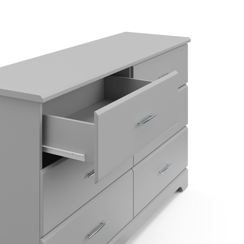 Storkcraft Brookside 6 Drawer Double Dresser (Pebble Gray)
