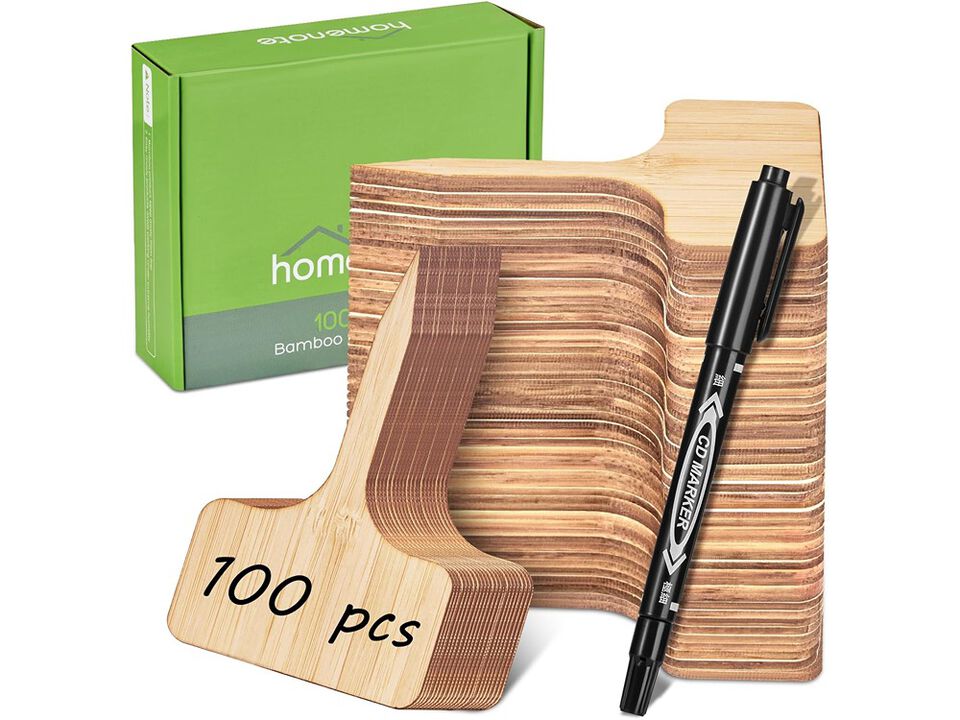 Homenote Bamboo Plant Labels 100Pcs Plant Tags for Seedlings