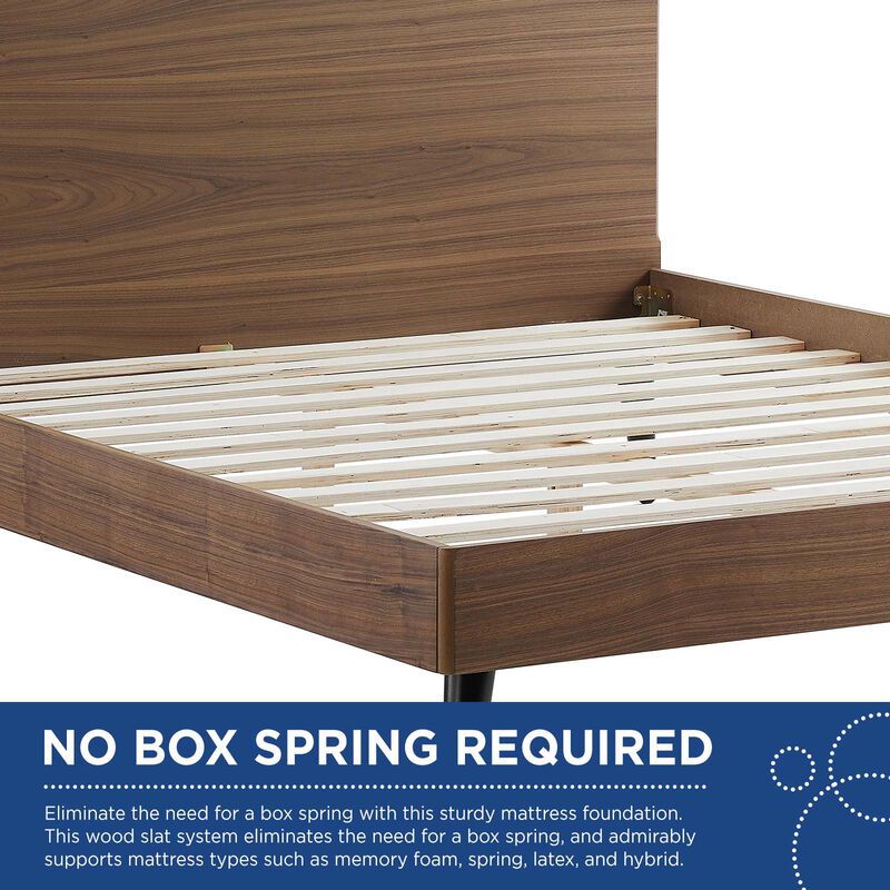 Modway - Bronwen Queen Wood Platform Bed Walnut