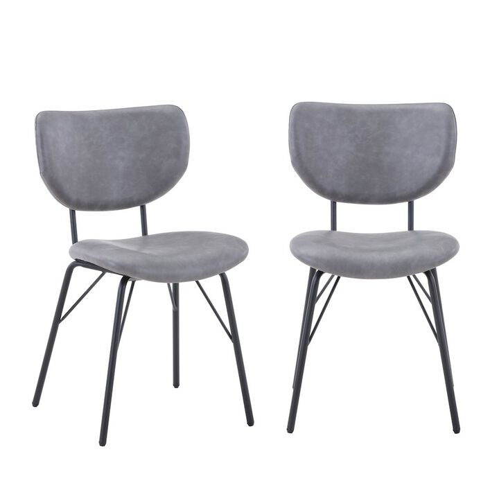 Jofran Modern Faux Leather Split-Back Upholstered Dining Chair (Set of 2)