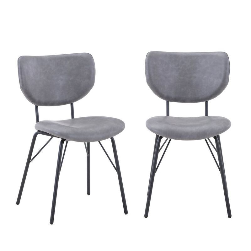 Jofran Modern Faux Leather Split-Back Upholstered Dining Chair (Set of 2)